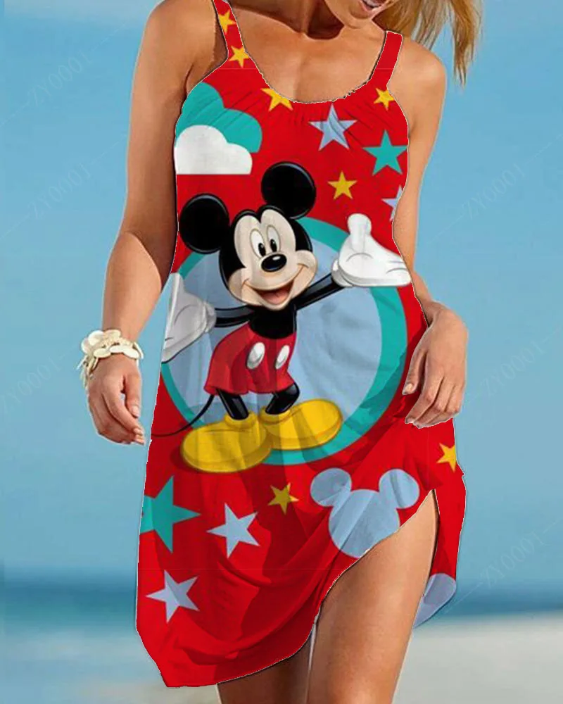 

Summer Women's Beach Blouse Wrap Towel Halter Strap Mini Beach Skirt Women's Beach Dress Sexy Disney Minnie Mouse Swimwear