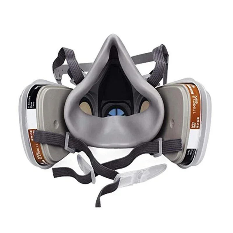8PCS 6200 Half Face Gas Mask Respirator Chemical Respirator Mask with filter Protect Organic Gas Painting Spraying Dust Mask(2)