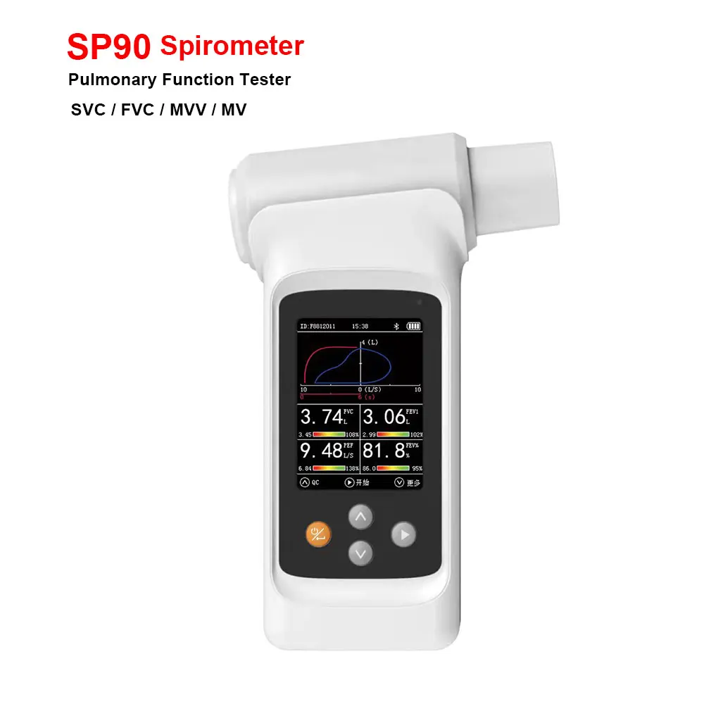 Nuovo Spirometro Sp90 Tester Di Funzione Polmonare Spirograph Di Stato Respiratorio Svc Fvc Mvv Mv Espirometro Multiparametrico