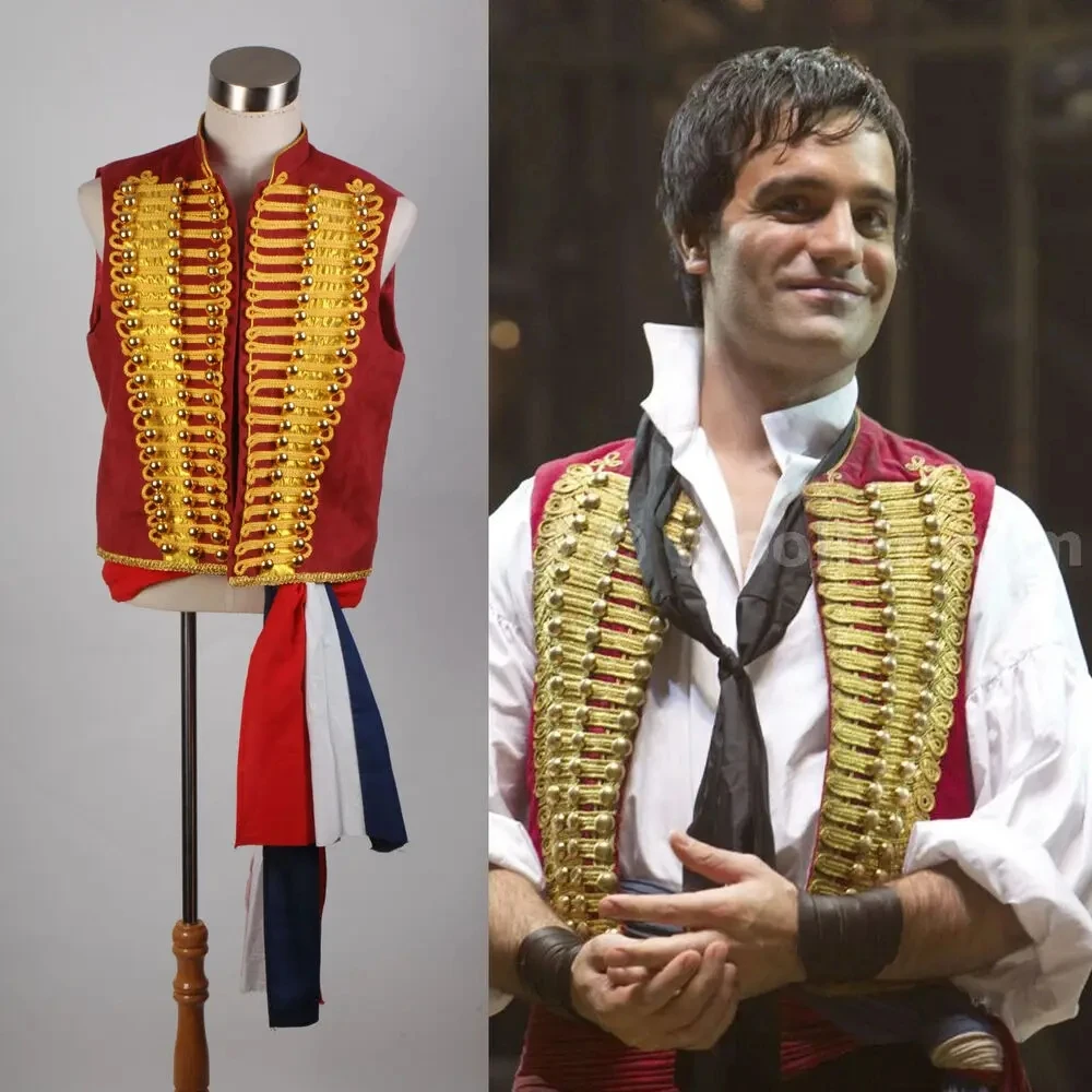 Unisex Musical Les Miserables Enjolras Vest Sash Set Costume Cosplay Di Halloween