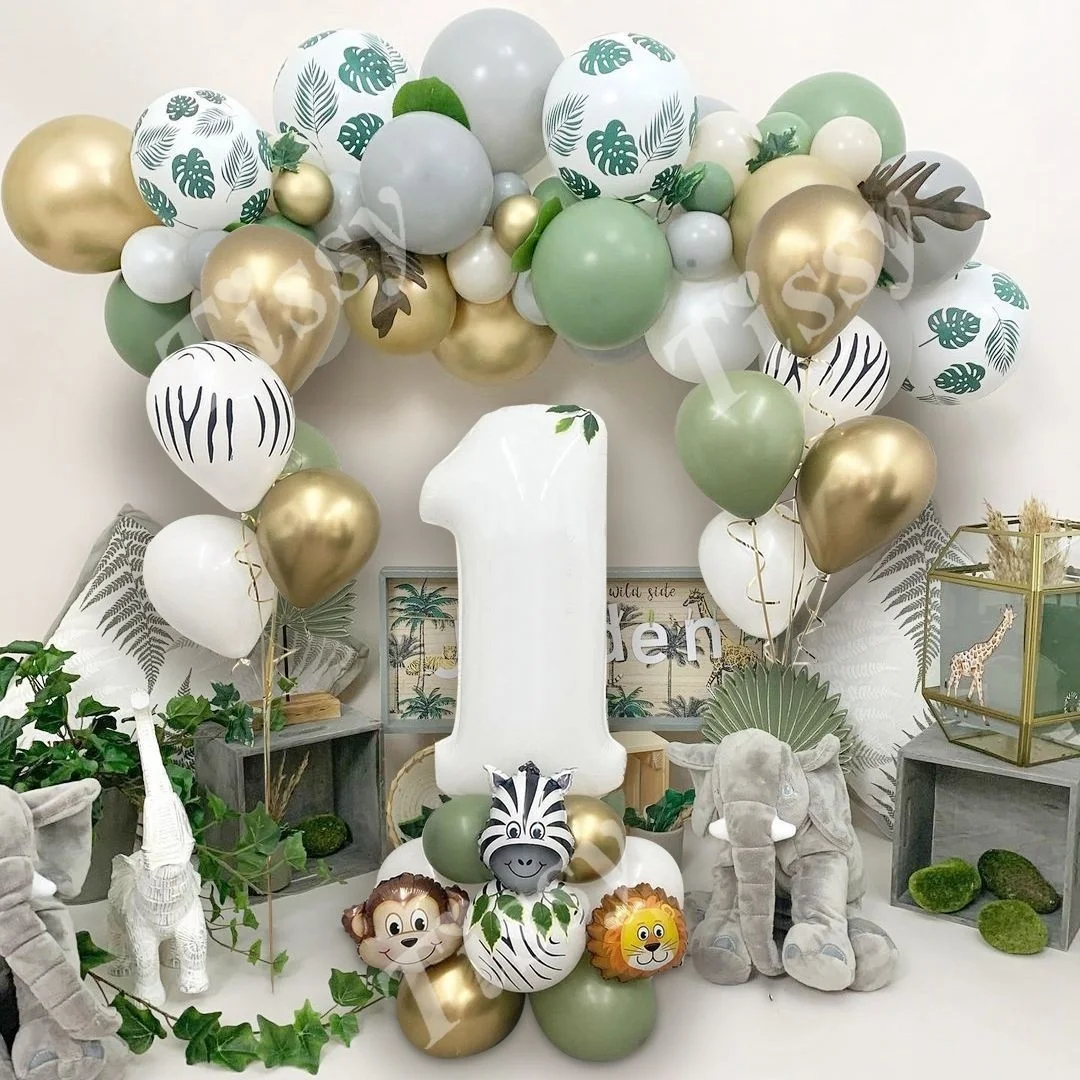 Description Picture 6 of item28pcs Carton Wild Animal Balloon Kit Monkey Lion Foil Balloons For Kids Birthday Jungle Party Decoration DIY Party Supplies