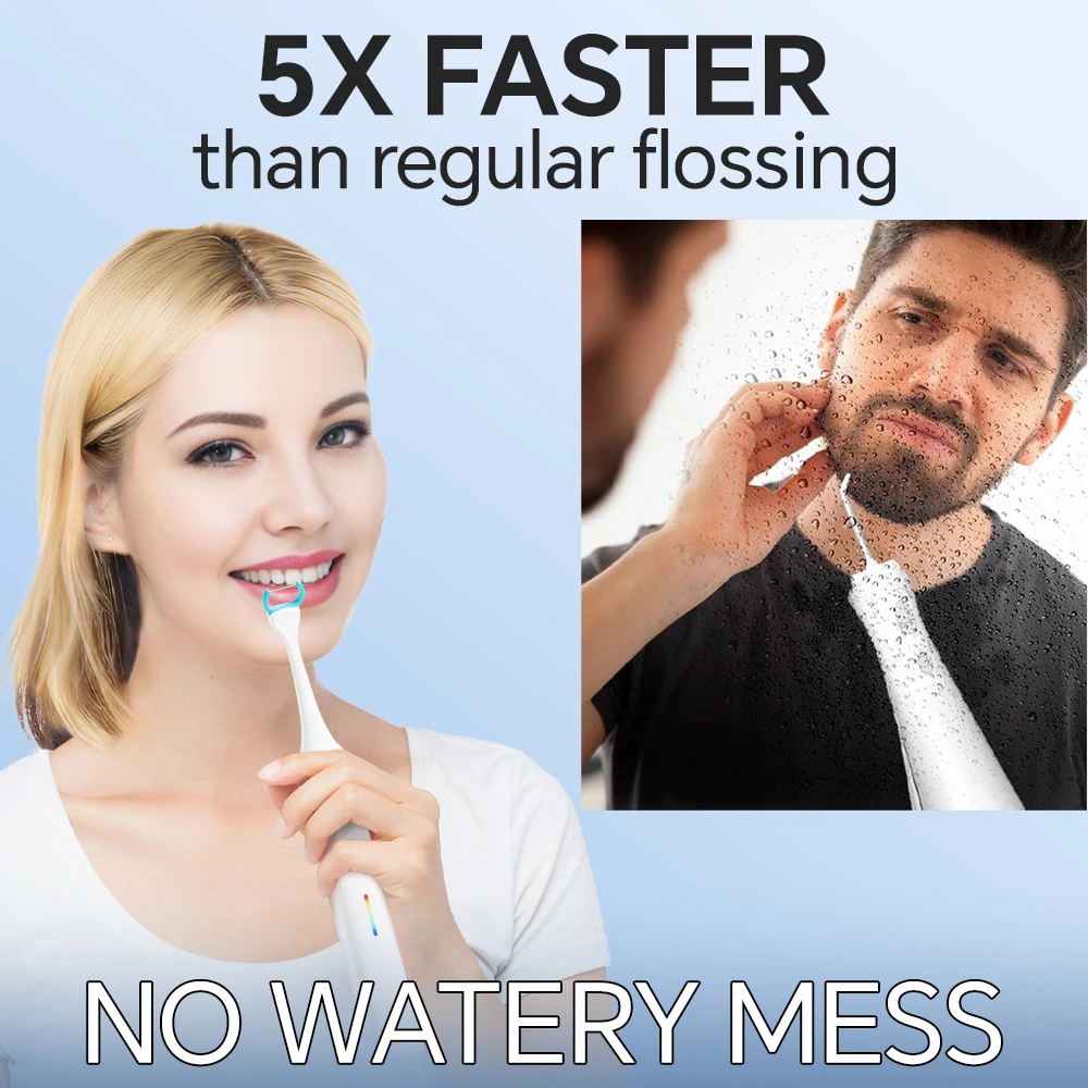 Smart Rechargeable Electric Toothbrush - 3 Modes, 2 Min Timer, 20 Floss Picks Heads, Compatible with Philips Sonicare Brush Head