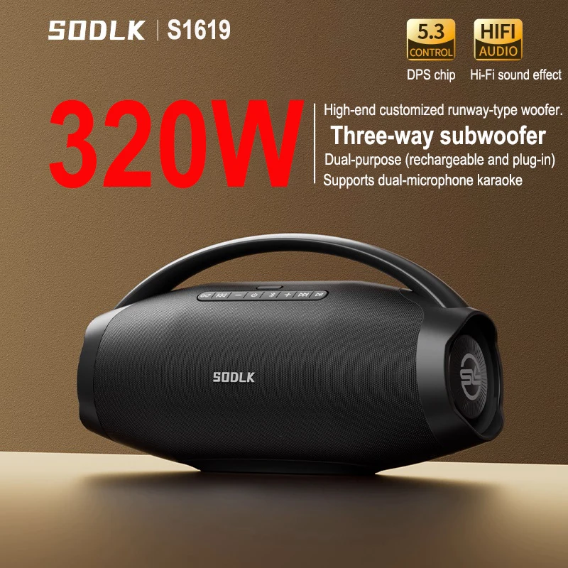 SODLK S1619 New Model 320W High-Power Bluetooth Speaker: Portable