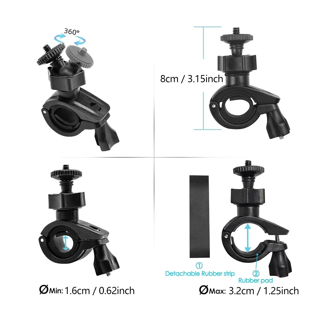 Bike Motorcycle Phone Holder Mount 360° Rotatable Bicycle Bracket For GoPro Action camera For Outdoor Riding For iPhone Samsung