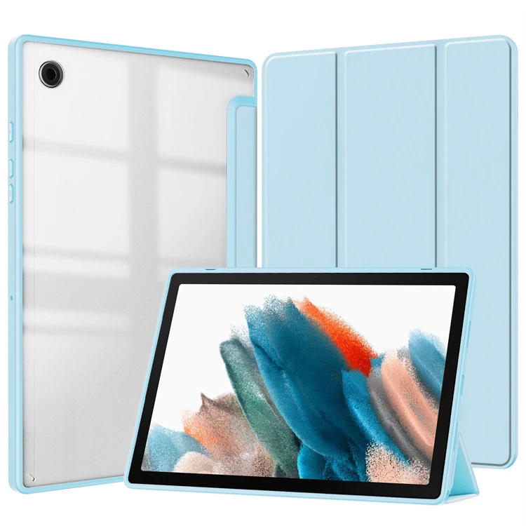 Für Galaxy Tab A9 Plus Tablet-Schutzhülle aus Acryl, transparent, dreifach faltbar, Flip-Lederhülle, leicht – Detail 1