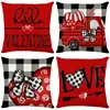 Valentines Day Decorative Pillow Covers 18x18 Set of 4 Love Heart Pillowcase Throw Cushion Case for Sofa Couch Valentine Decor 1