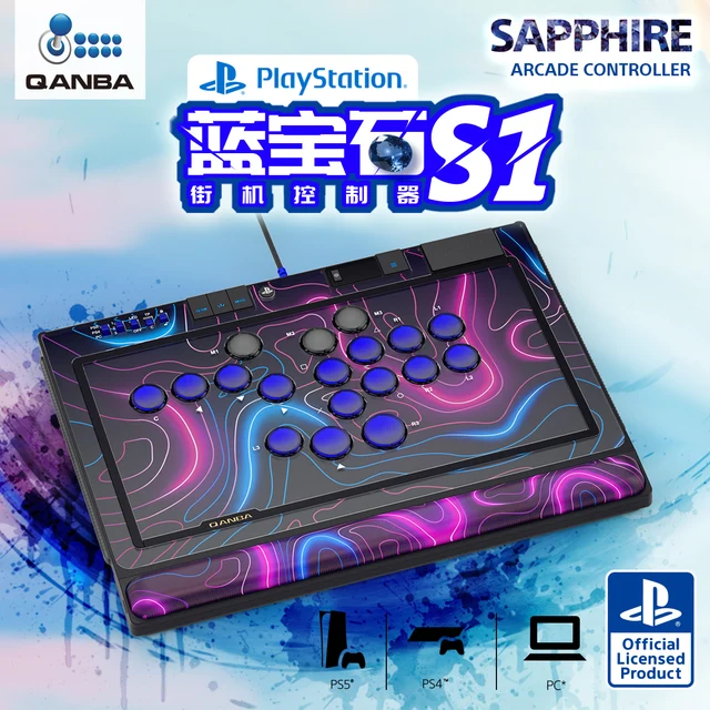 QANBA SAPPHIRE S1 Leverless Controller Arcade Game Controller Fightstick  For PC/ PS4 / PS5/Steam (Fighting Stick)