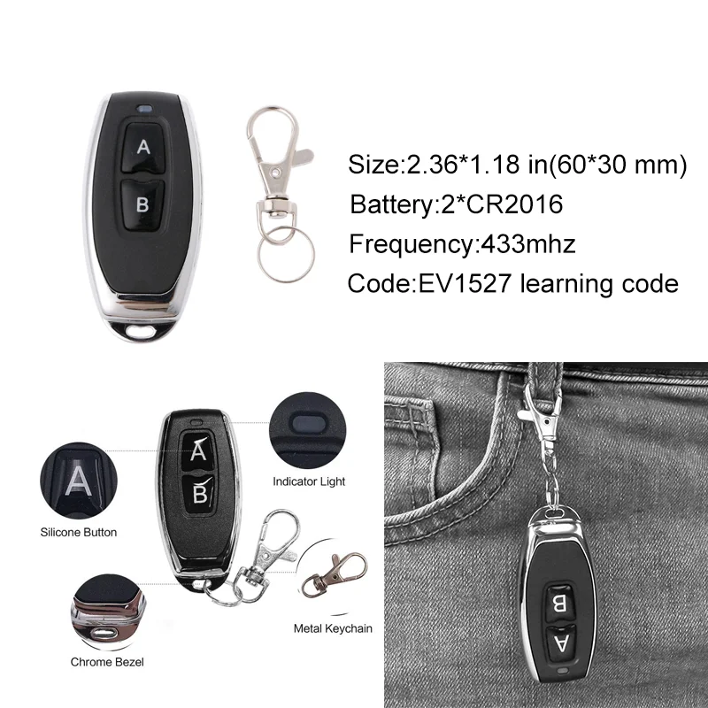 Wireless Remote Control Wireless Remote Controller 110V 220V Remote Control Switch 433 Mhz Remote Controls Wireless Relay Receiver Transmitter For Led Lights Bulb DIY