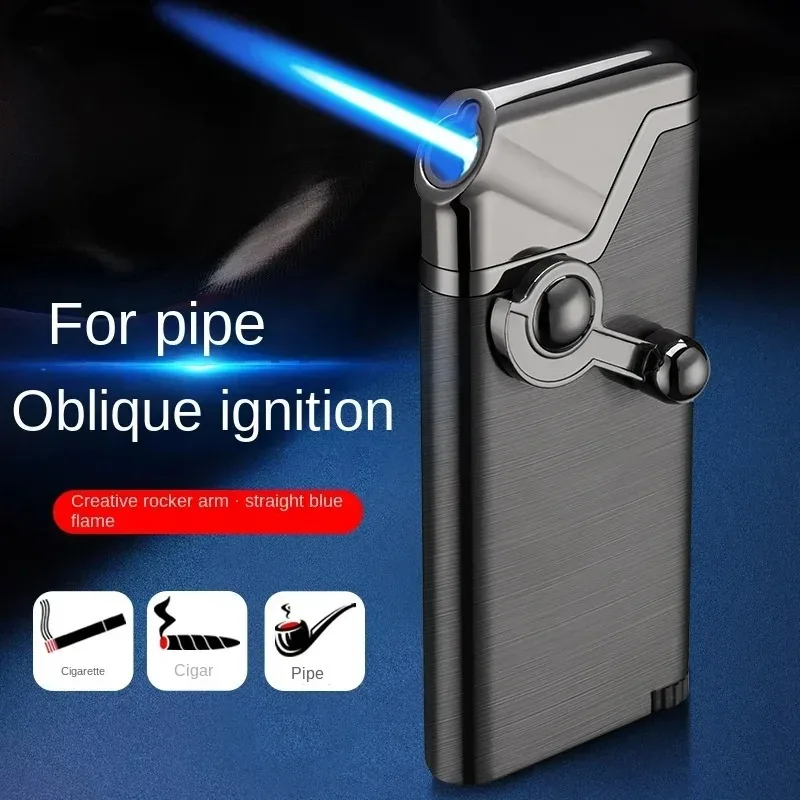 

Creative Inflatable Point Cigarette Pipe, Oblique Fire Rocker Arm, Blue Flame, Direct Charge, Windproof Lighter, DL369