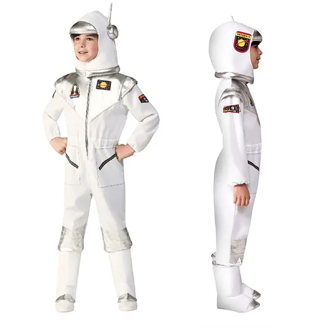 Disfraz de astronauta con casco móvil para niños, traje de piloto con visera móvil, Cosplay de Halloween 1