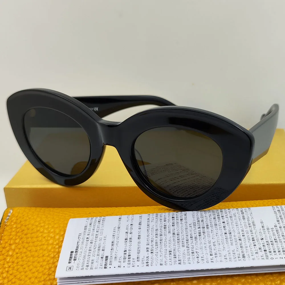 

Acetate Oval Black Retro Female Brown Sale Sunglasses Brand Designer Vintage Steampunk Girls Fashion For Women Sun Glasses UV400