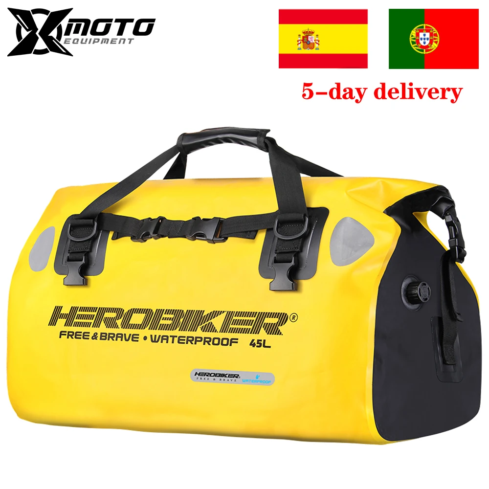 

Waterproof Motorcycle Suitcase Motocross Travel Dry Bag New Motorbike Ride Luggage Yellow Backpack Motorcycle Rear Tail Seat Bag