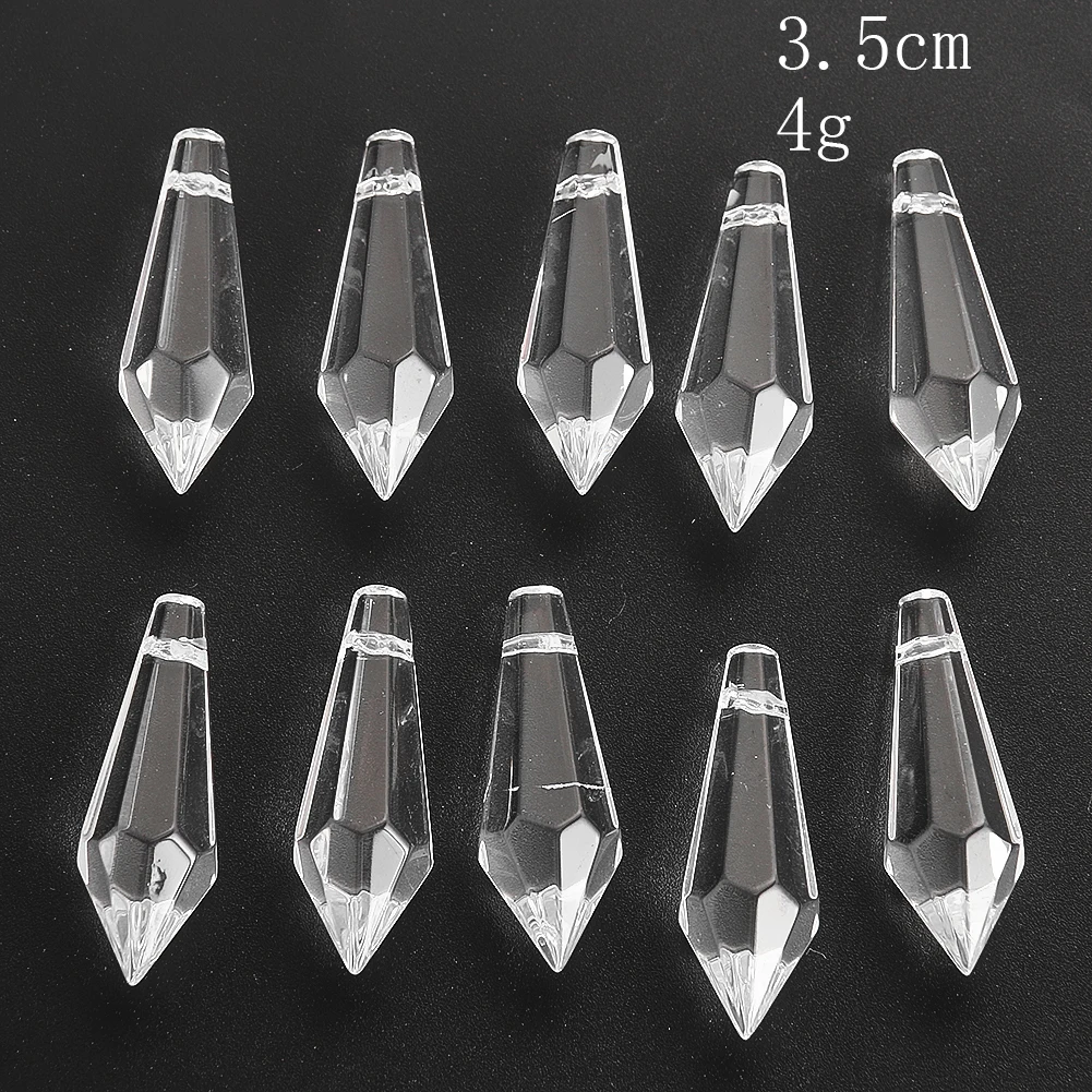 Icicle Crystal Prism Chandelier Crystal Pendant Suncatcher Glass Pointed Drop Faceted Beads DIY Jewelry Making 5PCS crystal sun catcher,chandelier crystal drops,crystal beads