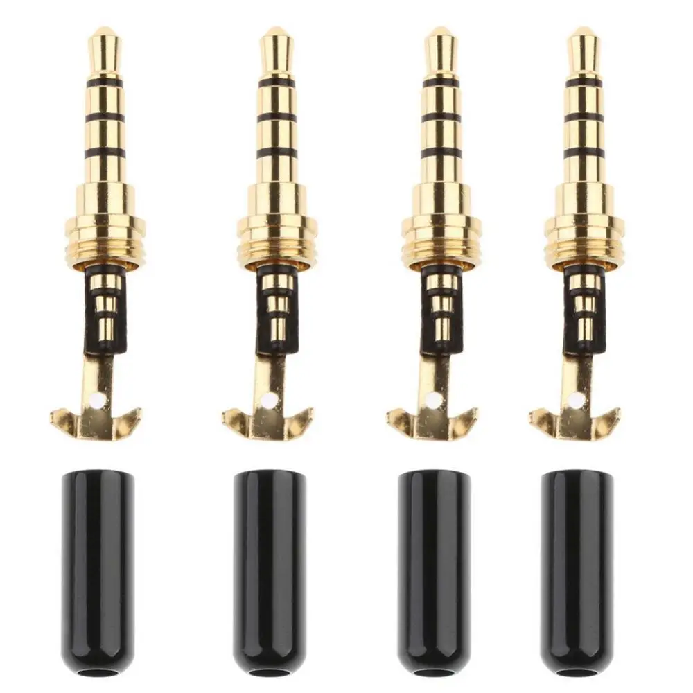 

4Pcs Portable DIY 3.5mm Jack Male Headphone Plug Converter Adapter Easy To Use Replacement Parts