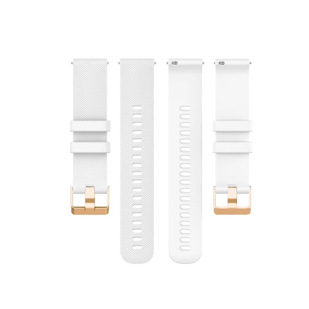 Pink Gold Buckle Silicone Strap - 20mm Bracelet Replacement Band