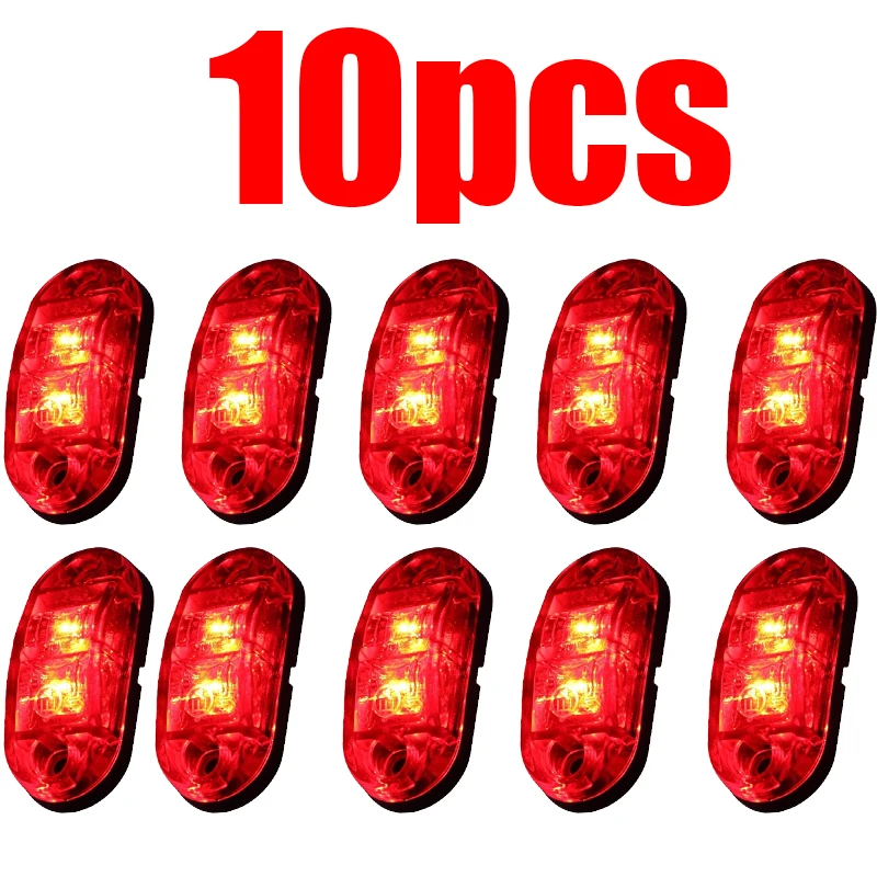 10 Pezzi Fanali Laterali Led 24V 12V Arancione Per Luci Ingombro