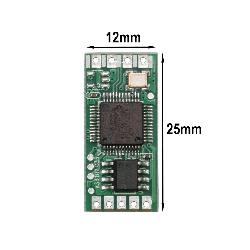 Vue de dessus du module de conversion AV vers USB 1080P pour FPV, circuit imprimé et composants électroniques visibles.
