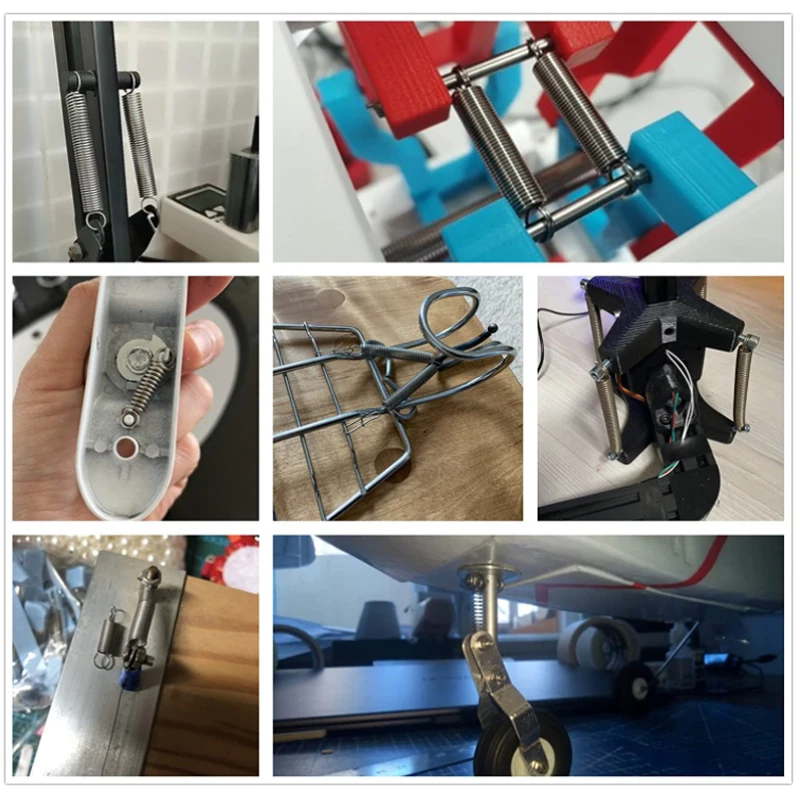 4 Pz Molla di Tensione a Doppio Gancio,Molla di Trazione in Acciaio Inox, Molle Assortite con Ganci,Molle a Compressione per Tende (Diametro del filo