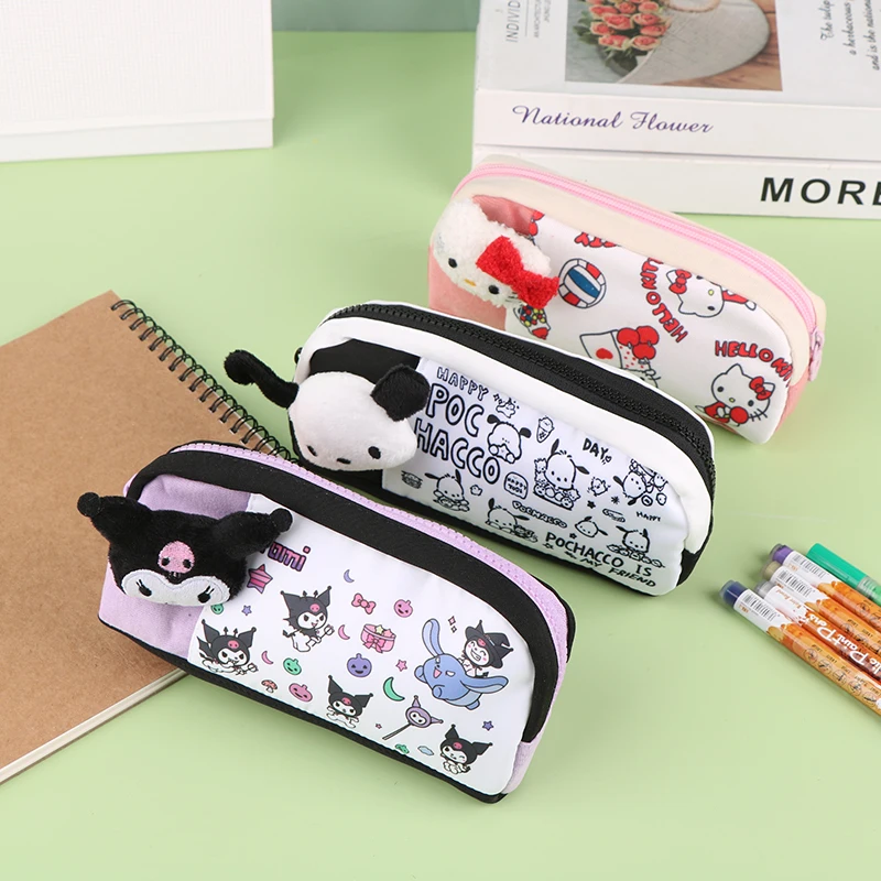 

Sanrio Kuromi сумка аниме детский учебный пенал Kawaii для девочек канцелярская коробка Мультяшные женские сумки кошелек для монет детские рождественские подарки