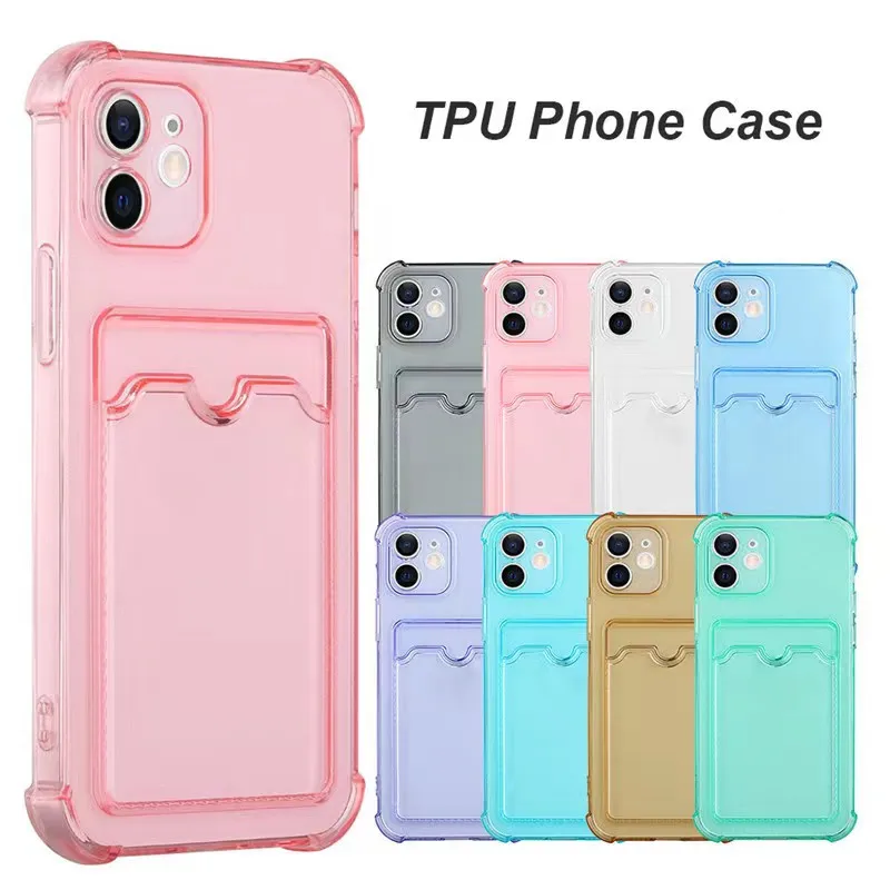 Card Bag Wallet Clear Soft Case For Xiaomi Redmi Note 8 9 9s 10 10s 11 11s 12 12s 12 Pro Plus 5G Redmi 9A 9C 10A 10C Cover - 1