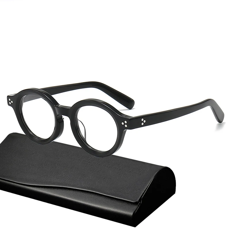 

Japanese Handmade Acetate Prescription Glasses Frame Men Retro Round Optical Eyeglasses Women 2024 Vintage Brand Design Eyewear