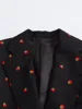 2024 Autumn and Winter New Arrivals Women's Fashion Versatile Strawberry Pattern Printed Single Button Casual Suit Jacket 3
