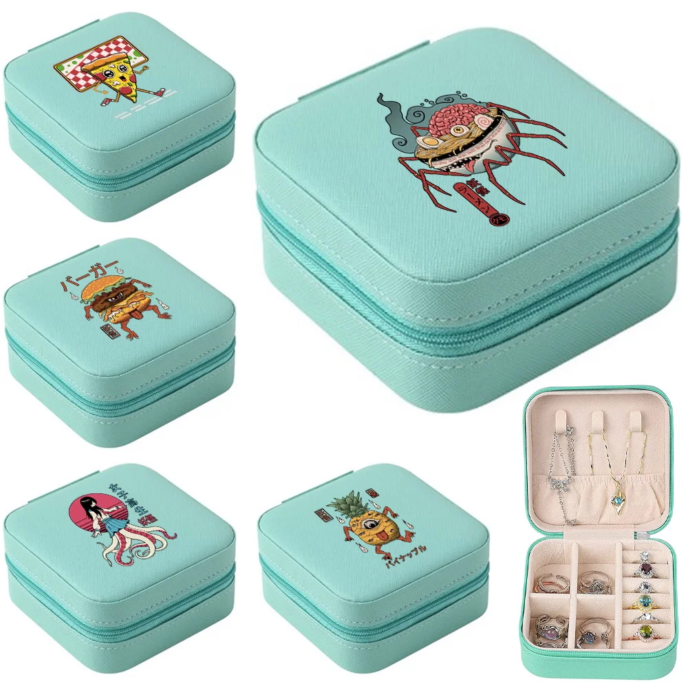

Portable Jewelry Packaging Box Cute Monster Travel Jewelry Case Leather Storage Earrings Necklace Ring Jewelry Organizer Display