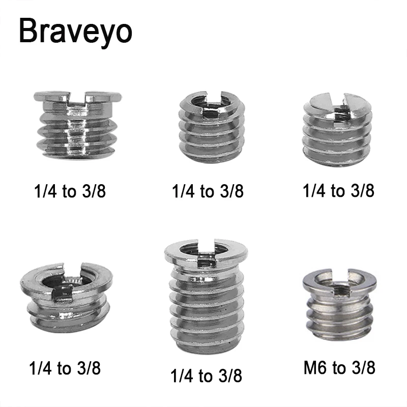 Camera Universal Conversion Screws Nut Tripod Monopod Ballhead Photography Accessories Mount Adapter Switch 1/4 M6 to 3/8 inch