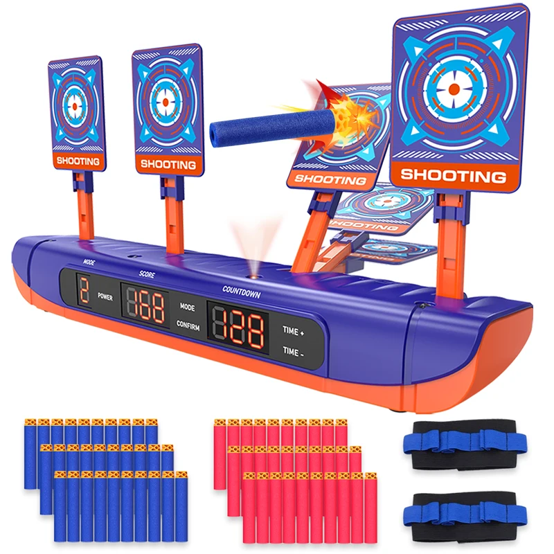 

Для Пистолетов Nerf, пули, мишень для стрельбы, 4 режима, цифровой подсчет, автоматический сброс, мишень, детская игра для стрельбы, игрушки для детей от 2 до 4 лет
