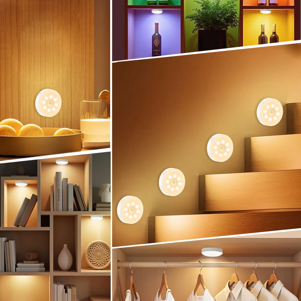 Motion Sensor Light Indoor, USB Rechargeable Night Light, LED Closet Lights for Kitchen, Bedroom, Cabinet, Stairs and Hallways