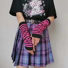 

Fashion Gothic Lolita Long Gloves Fingerless Work Gloves Arm Warmer Knitted Elbow Mittens Anime Gloves Cosplay Accessories