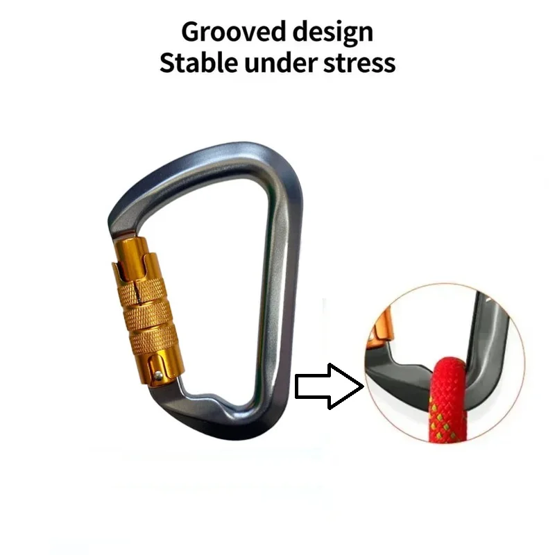 Climbing Carabiner Climbing Buckle Rock Climbing Mountain Landing 30kN High Altitude Operation Equipment Outdoor Aluminum Alloy Safety Hook