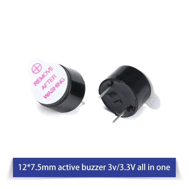 3V5V12V24V Active And Passive Buzzer Alarm Electromagnetic universal Sounder Speaker Anti-theft Device 12x7.5mm 3.3v 10pcs