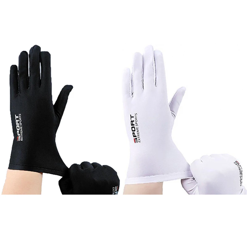 Gants pêche homme soie glacée protection solaire conduite vélo randonnée doigts complets respirants été