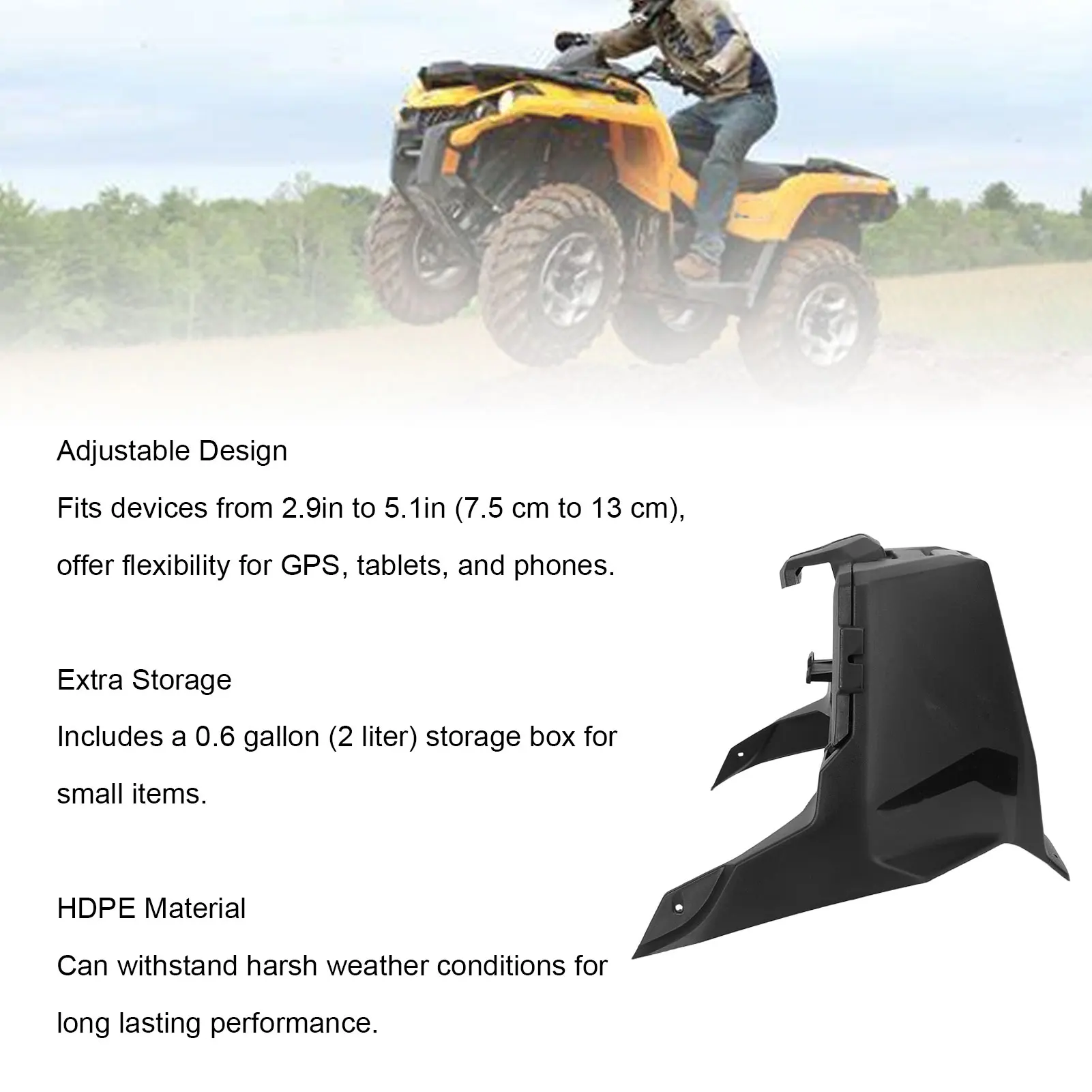 UTV Electronic Device Holder Adjustable GPS Phone Tablet Mount Holder with Storage Box for 800R 850 L 450 L 500 L 570 L MAX Max