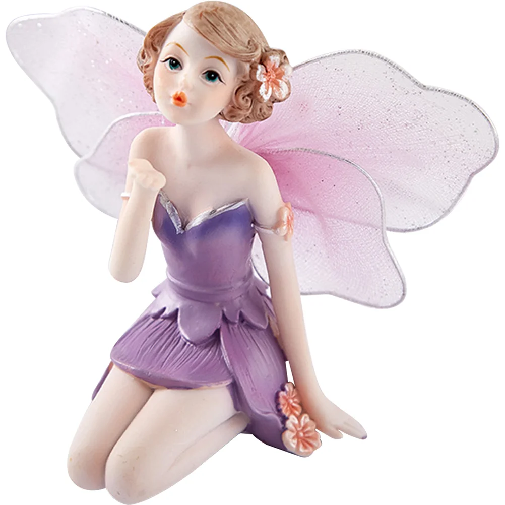 

Flower Fairy Ornament Resin Figurines Crafts Models Girl Statue Desktop Decoration Home Child