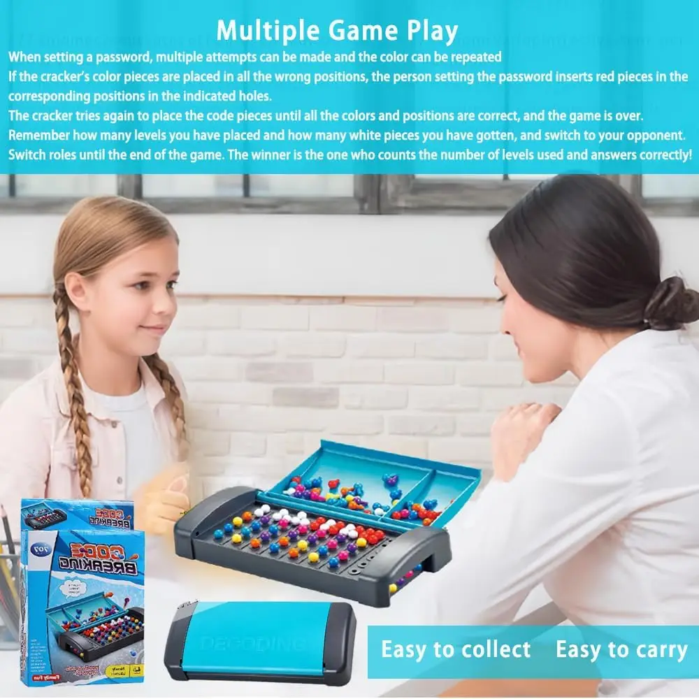 Code Breaker Board Game - Code Breaker Toys - Coder vs Decoder Mind Master Strategy Game - Portable Pack Brain Games 4