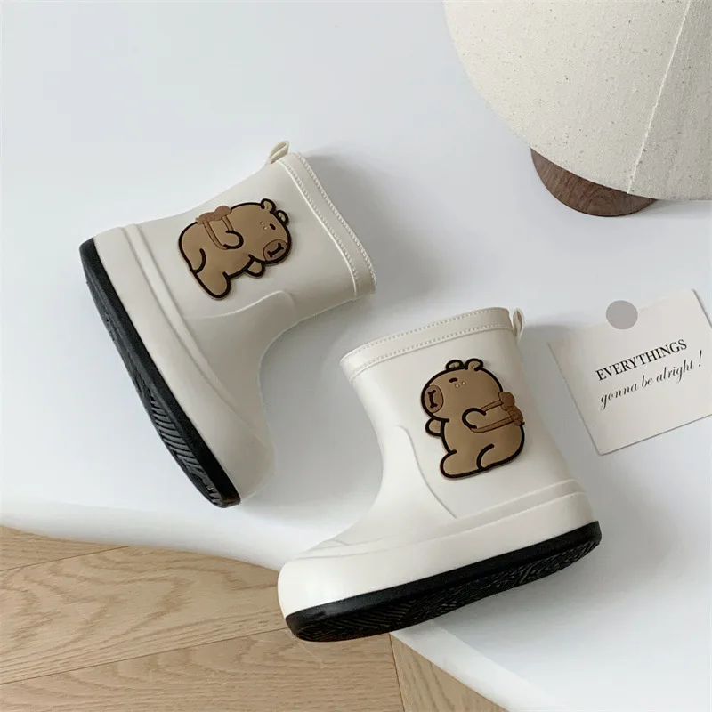 Kids Rain Boots Cartoon Waterproof Rubber Shoes Anti-slip Outdoor Rain Footwear for Boys Girls Ages 3-12
