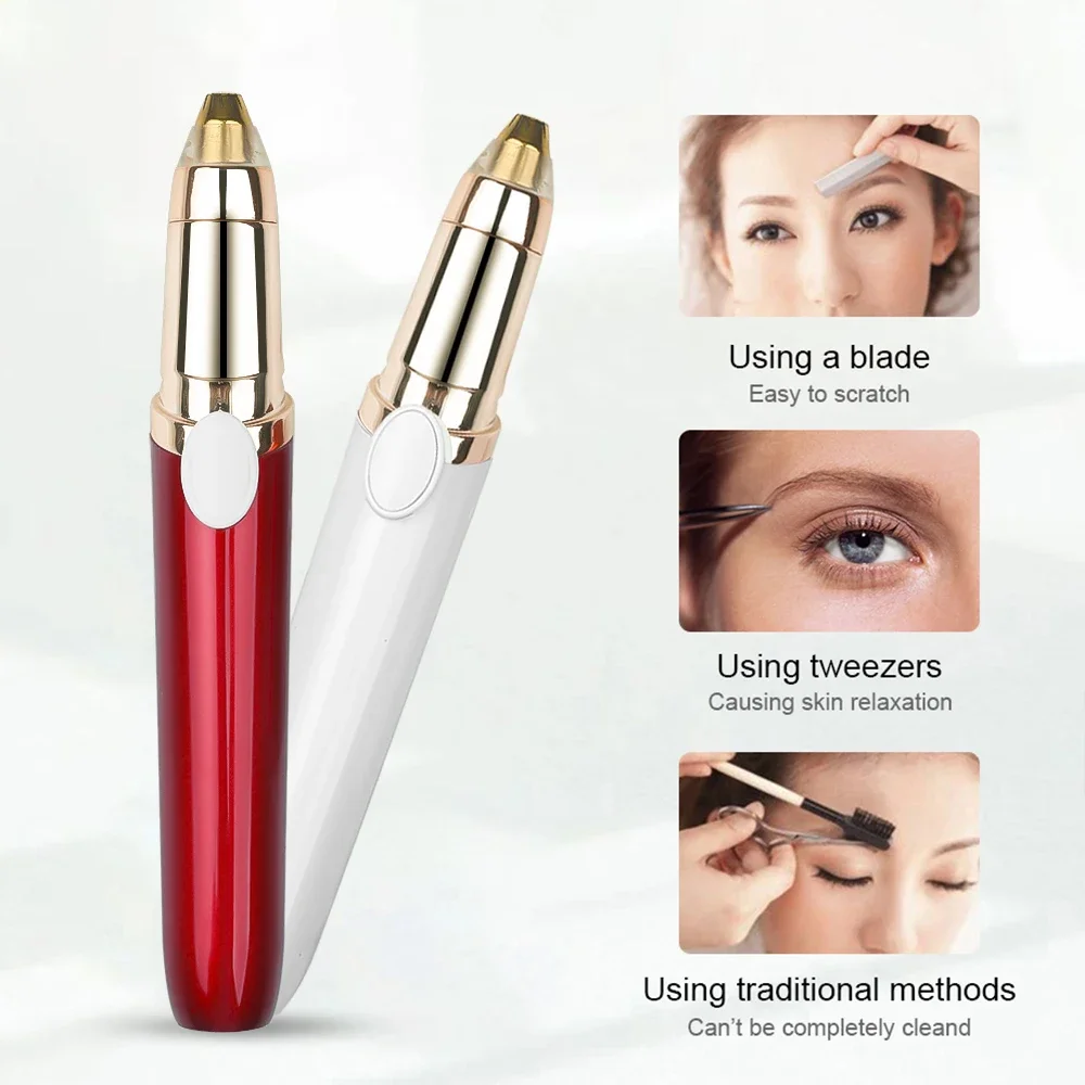 Electric Eyebrow Trimmer Usb Rechargeable Women Mini Soft Shaper Shaver
