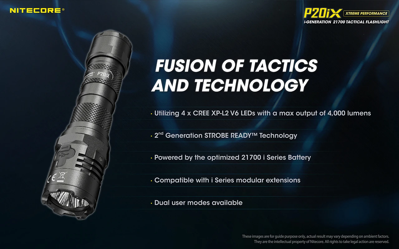 Nitecore P20iX USB-C 充電式戦術懐中電灯 4000 ルーメン