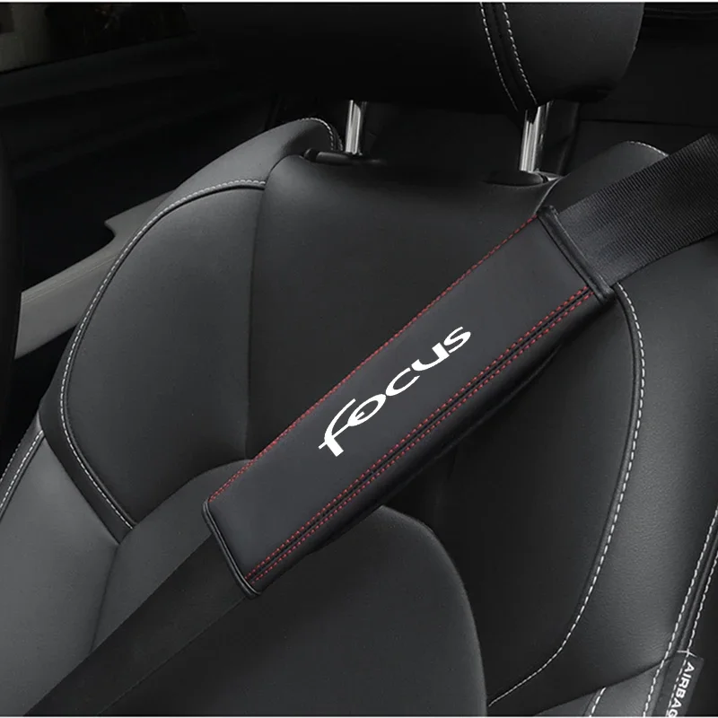 Cowhide Car Interior Seat Belt Protector Cover 1pc For Ford focus bmax smax cmax Auto Accessories seat belt covers seat belt protector