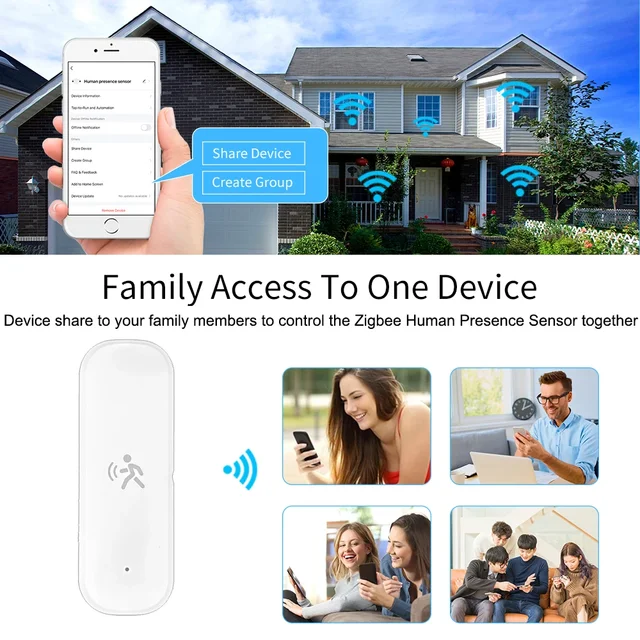 Smart ZigBee Pir Motion Sensor Radar Temperature Humidity Security Sensor Works with Home Assistant for Burglar Alarm 5