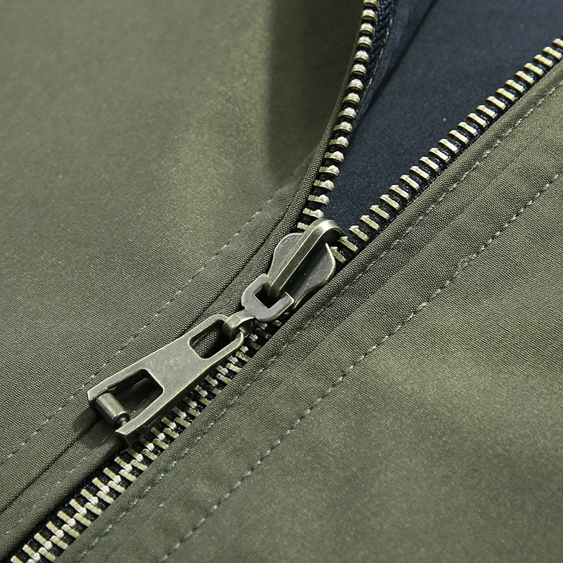 Supuscreat Men's Windbreaker Double-sided Wear Jackets Men Baseball Pilot Bomber Jacket Casual Slim Fit Solid Streetwear Coat 6