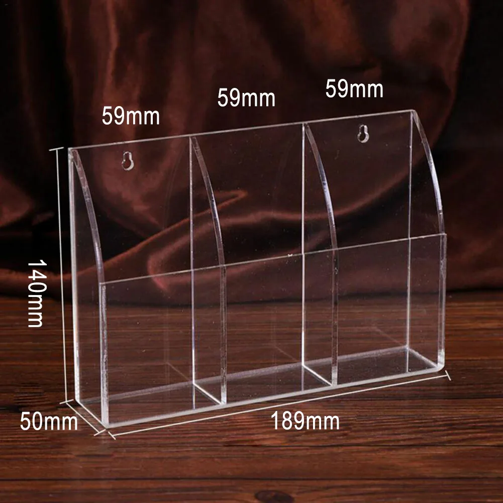 Bracket Remote Storage Box Holder Case Remote Control Storage Box TV Air Conditioner Wall Mount Acrylic Clear Brand New 5