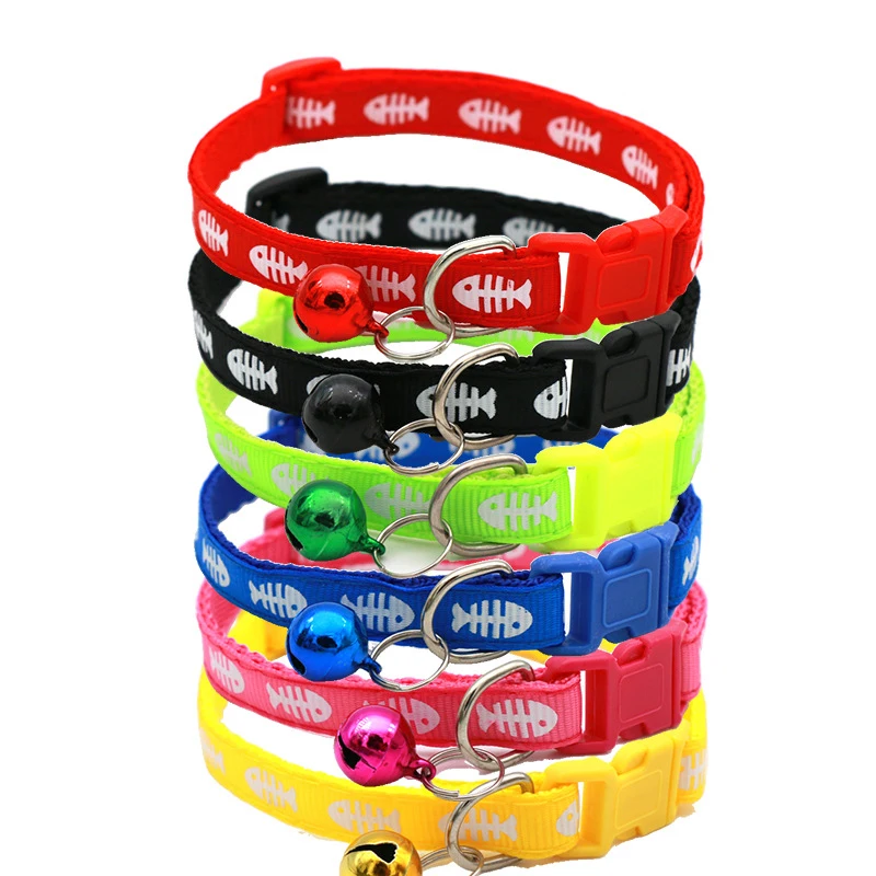 

50PC Small Dog Cat Collar Bulk Adjustable Pet Collars For Dogs wholesale Small Dogs Puppy Collar with Bell Pet Supplies