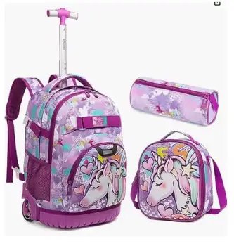 School trolley backpack bag for boys trolley bag sets school bag with wheels travel trolley bag Children Rolling backpack Bag 1