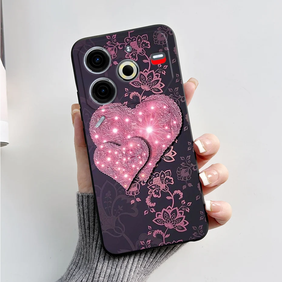 Luxury Marble Black Silicone Soft Phone Case - Elegant TPU Back Cover in 6.78