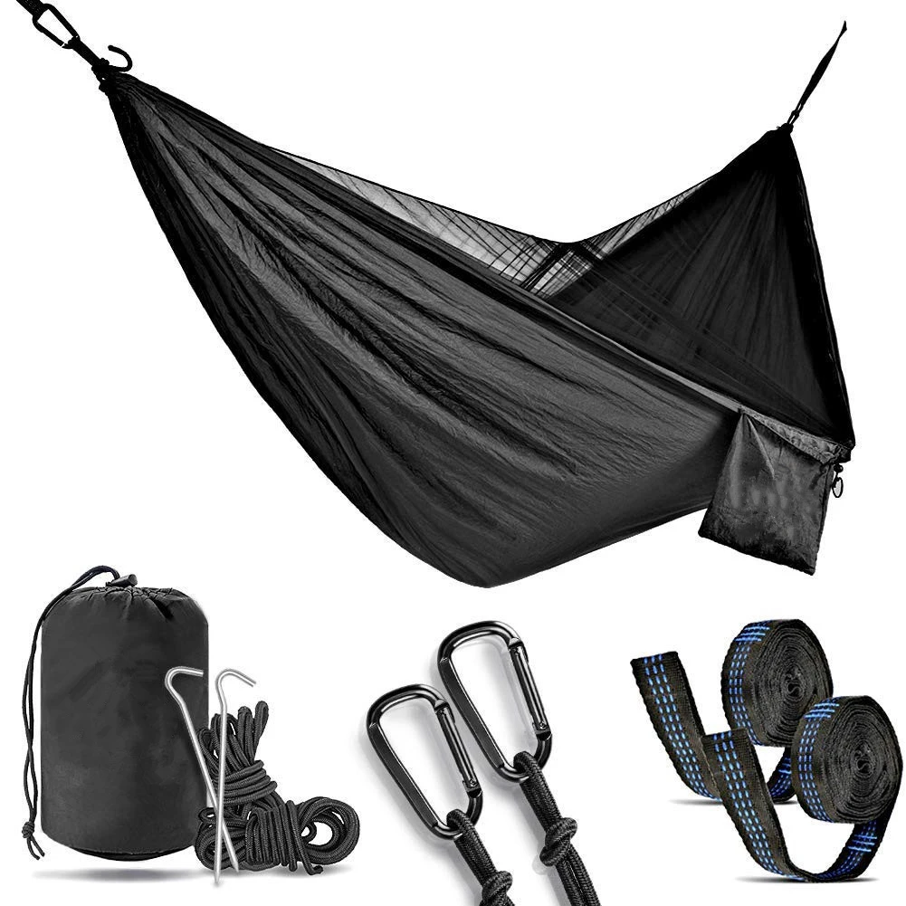 Outdoor Quick open Mosquito Net Hammock 210T Nylon Hammock with