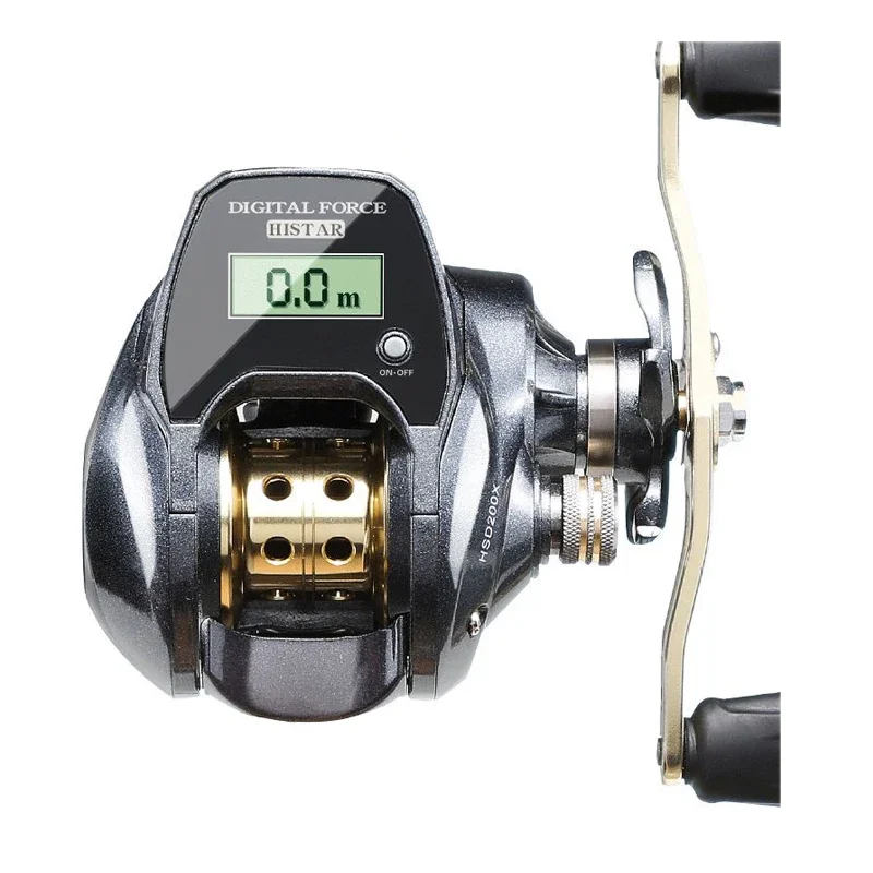 Moulinet Baitcasting Numérique 7.2:1 Avec Alarme De Touche Et Compteur De Profondeur - Idéal Pour Pêcheurs Débutants Et Experts