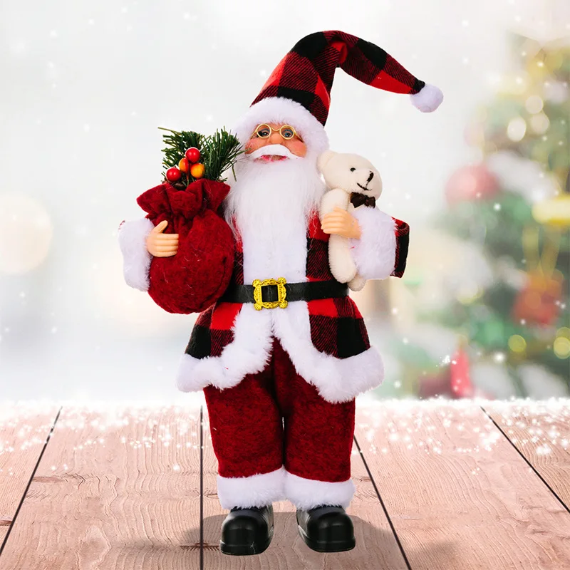 thumbnail image 1 of Nuevo muñeco de Papá Noel grande, regalo de Navidad para niños, adornos para árboles de Navidad, suministros para fiestas de bodas en el hogar, adornos de peluche, 1 of 5